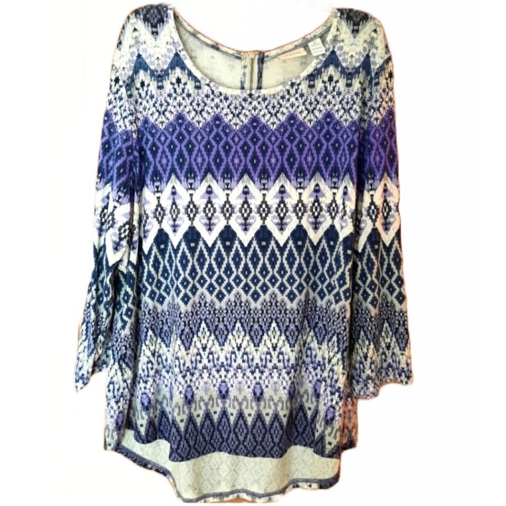 Chico's blue white blouse - Picture 1 of 4